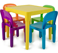 Den Haven Kids Table And Chairs Play Set Colorful Child Toy Activity Desk For Toddler Sturdy Plastic Walmart Com Walmart Com