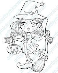 Halloween Digital Stamp Witch Coloring Page Coloring By Artbymiran 2 00 Witch Coloring Pages Digital Stamps Halloween Coloring Sheets