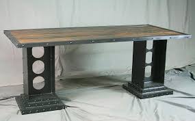 Industrial Desk With Girder Legs Handmade Reclaimed Wood Etsy Industrial Office Furniture Modern Industrial Furniture Vintage Industrial Furniture