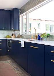 Blue metal kitchen cabinets new bedford. 75 Beautiful Kitchen With Blue Cabinets And Metallic Backsplash Pictures Ideas July 2021 Houzz