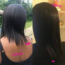 If you experience an oily buildup, you may want to decrease the amount of oil you apply. Before And After