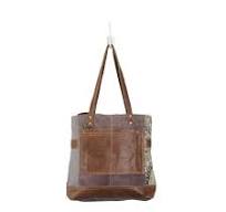 Side Floral Print Canvas Tote Bag