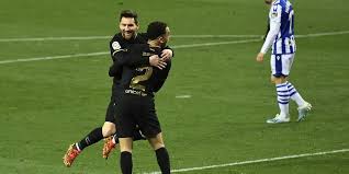 Lionel messi scores a brace in win over sociedad griezmann opened the scoring for barcelona against his old club from a rebound effort. Highlights Real Sociedad Vs Barcelona 1 6 La Liga 2020 2021 Bola Net