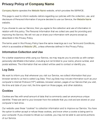 Privacy Policy Template Generator Easily Create Your Own Privacy Policy