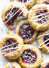 Raspberry Thumbprint Cookies With Amaretto Vegan Cotter Crunch Recipe Vegan Christmas Cookies Raspberry Thumbprint Cookies Vegan Christmas Cookies Recipes
