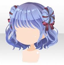 Anime characters seem to possess such a large variety of hairstyles, that we. Christmas Ribbon On Buns Hair Ver A Purple Chibi Hair Manga Hair Hair Sketch