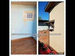 A wall mounted air conditioner, also known as a ductless air conditioner or a split system air conditioner, is a great option when there is no room for a portable unit and/or the home does not support a ducted central air conditioner. Install Window Ac Unit Into Wall With Hidden Outlet And Awning Youtube