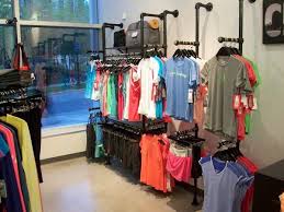 Pipe decor industrial pipe wall mounted clothing rack, commercial or residential wardrobe clothes display, heavy duty rustic vintage steel grey black metal garment bracket frame, 4 x 12 brackets 4.6 out of 5 stars 462 Retail Clothing Racks At Universal Sole Boutique Clothing Rack Clothing Displays Clothing Retail