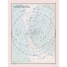 International Star Chart Southern Hemisphere Bartholomew 1892 23 X 30 01