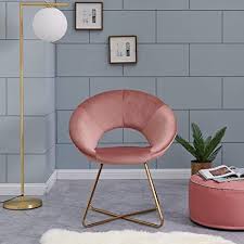 Amazon Com Accent Chair With Armrest Duhome Home Office Chair Modern Golden Metal Frame Legs Vel Chairs For Small Spaces Home Office Chairs Chic Accent Chairs