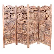 Carved Screen Sun Moon Wood 4 Panel Room Divider Walmart Com In 2020 Wood Room Divider Panel Room Divider Wooden Room Dividers