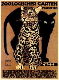 Munich Zoological Garden Leopard Poster By Ludwig Hohlwein Vintage Decorative Affisch