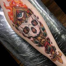 Today neo traditional style tattoos are among the most preferred designs. Top 83 Shin Tattoo Ideas 2021 Inspiration Guide Shin Tattoo Masonic Tattoos Illuminati Tattoo