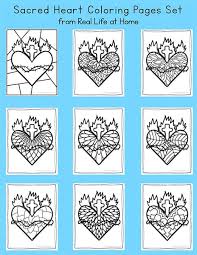 Celebrate the feast of the sacred heart of jesus with this adorable mini book, prayer page and coloring page set! Sacred Heart Coloring Pages For Kids And Adults 20 Different Designs