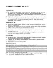 Maybe you would like to learn more about one of these? Edoc Site Wonderlic Personnel Testwpt 1 Pdf Wonderlic Personnel Test Wpt Pendahuluan 1 Wpt Adalah Tes Kecerdasan Umum Mengukur Kemampuan Verbal Course Hero