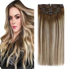 The ombré hair trend is still going strong, and now people are becoming more and more experimental with different colors and unique combinations. Amazon Com Sunny Clip In Hair Extensions Ombre 22 Inch Clip In Ombre Hair Extenisons Light Brown Mix Medium Blonde Ombre Clip In Extensions Human Hair Double Weft 120g 7pcs Beauty