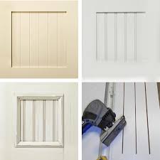 It's a good idea to make your doors an extra 1/8 inch tall, so you can trim their ends after gluing. Home Dzine Kitchen Plain White Melamine Kitchen Goes Coastal