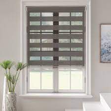 Latitude Run Free Stop Zebra Dual Layer Combi Window Semi Sheer Gray Roller Shade Birch Lane Blinds For Windows Shades Blinds Sheer Roller Shades