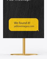 Download Wooden Stand Mockup In Indoor Advertising Mockups On Yellow Images Object Mockups PSD Mockup Templates