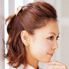 ショートボブの人はいつも同じ髪型になりがちですが ハーフアップアレンジなら不器用さんでもできちゃいます 朝髪がまとまらないときにも便利ですから 是非覚えてみてくださいね エレガントなヘアスタイル ボブ ヘアアレンジ 髪の毛アレンジ