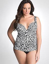 Animal Print Swim Tank With Built In Plunge Bra By Cacique Plus Size Swimwear Swim Tank Swimwear
