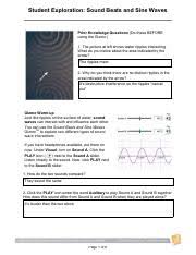 The amplitude of a sound's waves determines the sound's loudness. Copy Of Student Exploration Sound Beats And Sine Waves Student Exploration Sound Beats And Sine Waves Prior Knowledge Questions Do These Before Course Hero