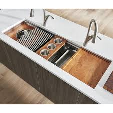 Maybe you would like to learn more about one of these? Ruvati 57 Inch Workstation Ledge Kitchen Sink Undermount 16 Gauge Stainless Steel Rvh8555 Overstock 26959134