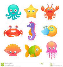Cute Sea Animals Sea Creatures Drawing Sea Life Creatures Cartoon Drawings Of Animals