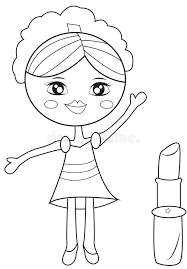 Are you searching for lipstick png images or vector? Girl With A Big Lipstick Coloring Page Stock Illustration Illustration Of Colourful Beautiful 52718530