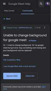 It may be the type of engagement. Update Fixed Google Meet Users Can T Change Background