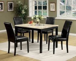 Acme 06776 5 Pc Portland Faux White Marble Top Black Wood Dining Table Set Dining Room Sets Dining Table Marble Marble Dining
