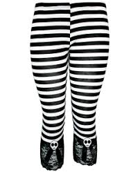 Black And White Striped Tights Plus Size Leggings Apparel Women Skull Leggings Striped Tights Black White Stripes