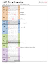 For companies that operate on a seasonal. Fiscal Calendars 2020 Free Printable Pdf Templates