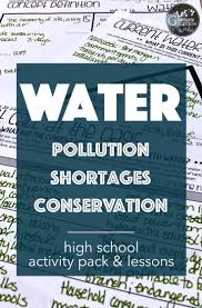 Water Pollution Conservation And Sustainability Activities Water Pollution Geography Activities High School Activities