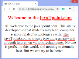 How To Underline Text In Css Javatpoint
