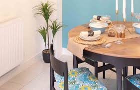 The show stopping sea glass chandelier sparkles as light streams in the windows overlooking the pool area. Showhome With A Difference Every Room Has Been Furnished With Secondhand Items