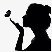 Girl Side Face Black Butterfly Long Hair Png Transparent Clipart Image And Psd File For Free Download Woman Face Silhouette Silhouette Drawing Girl Silhouette