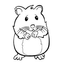 A coloring page of a family of hamsters in their cage. Hamster Coloring Pages Learny Kids