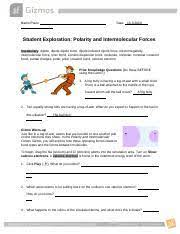 Student exploration polarity and intermolecular forces answer key. Intermolecularforcesse Docx Name Paulo Date Student Exploration Polarity And Intermolecular Forces Vocabulary Dipole Dipole Dipole Force Course Hero