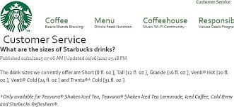 What Are The Sizes Of Starbucks Drinks This Page Lists Out The Available Sizes Of Drinks At Starbucks In Ounces Starbucks Drinks Espresso Drinks Starbucks