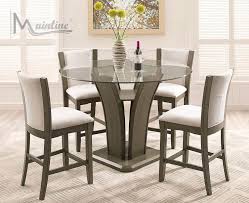 Enclave Gray Table 4 Chairs 22112 42 Mainline Inc Counter Height Dining Sets In 2020 Round Dining Table Sets Counter Height Dining Table Set Glass Round Dining Table