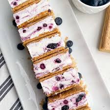 Lemon Blueberry Graham Cracker Ice Cream Sandwiches