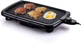 Nobody beats our price match guarantee. Ovente Electric Indoor Kitchen Griddle 16 X 10 Inch Nonstick Flat Cast Iron Grilling Plate 1200 Watt With Temperature Control And Oil Drip Tray Perfect For Cooking Pancake Breakfast Black Gd1610b