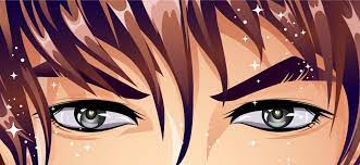 grau Augen von ein jung Mann im Anime Stil. 20459119 Vektor Kunst bei  Vecteezy