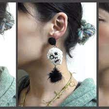 ドクロくんニットピアス 05号 ピアス ドクロ ニット