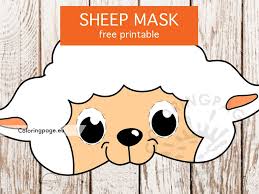 Print the color version for a simple and easy sheep craftactivity then glue the pieces and collect adha sheep craft easily. Sheep Mask Printable Coloring Page
