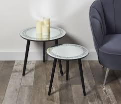 Set Of 2 Mirrored Crystal Side Tables In 2020 Table Side Table Nesting Tables