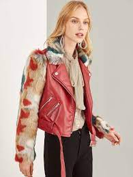 Zip Front Belted Soft Faux Fur Contrast Jacket Shein Sheinside Jackets For Women Jackets Winter Jackets Women