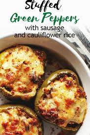Easy Stuffed Green Peppers Stuffed Peppers Stuffed Green Peppers Riced Broccoli Recipes