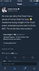 Nascar xfinity series points leader christopher bell will try to increase his lead at the top of the standings from pole 1. People On Twitter Are Pissed That Noah Gragson Called Kaitlyn Vincie Hot Nascar